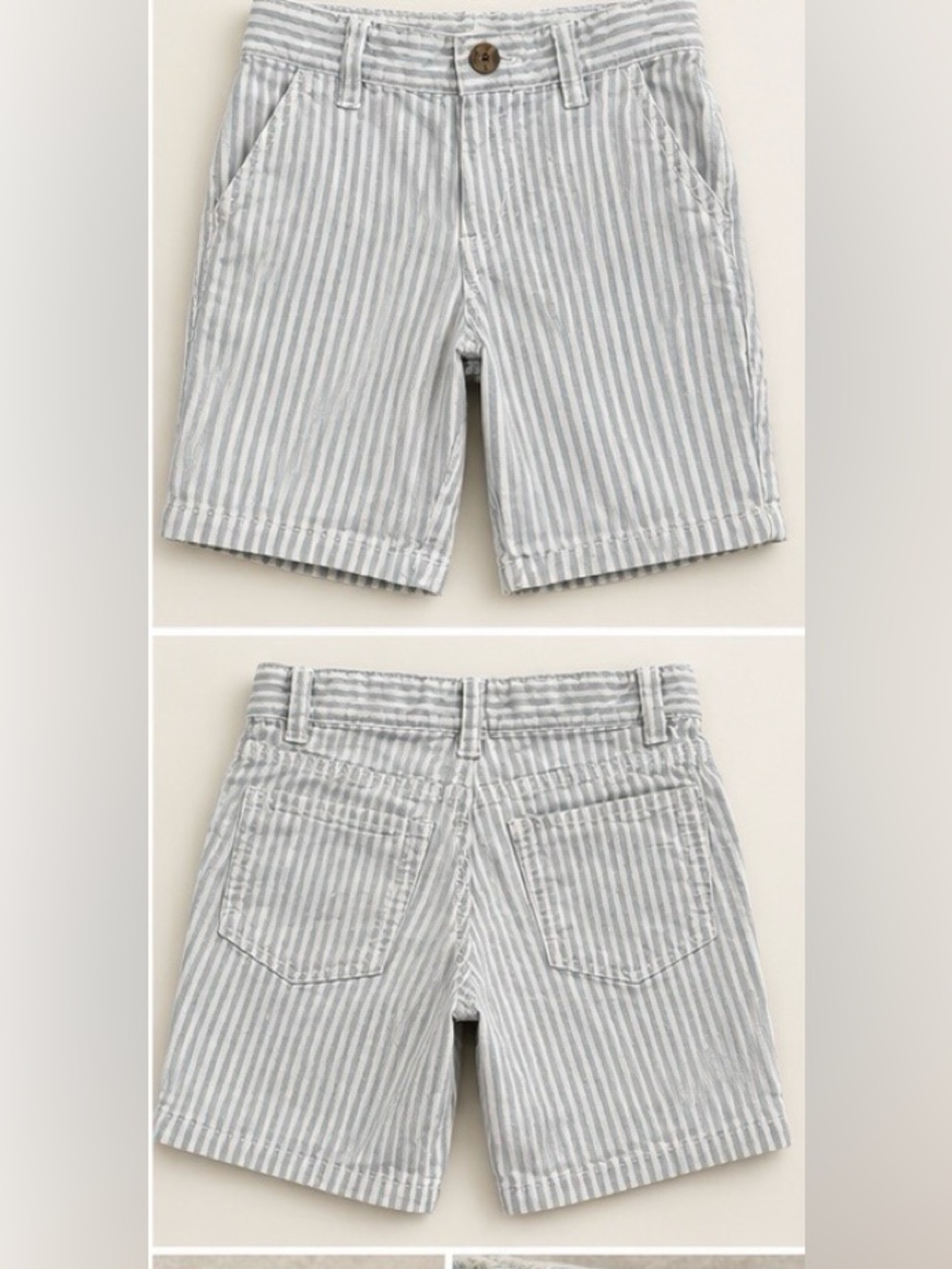 Cat & Jack Boys Size 6 Gray & White Striped Chino Shorts
